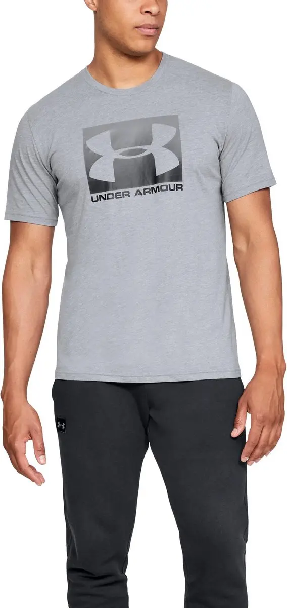 Under Armour UA BOXED SPORTSTYLE SS Heren Sportshirt - Grijs M
