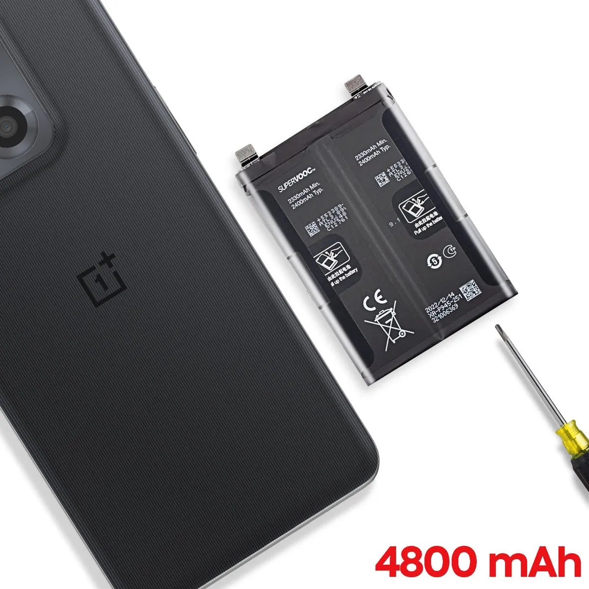 OnePlus Interne Batterij BLP945 4800mAh - OnePlus 10T - Zwart