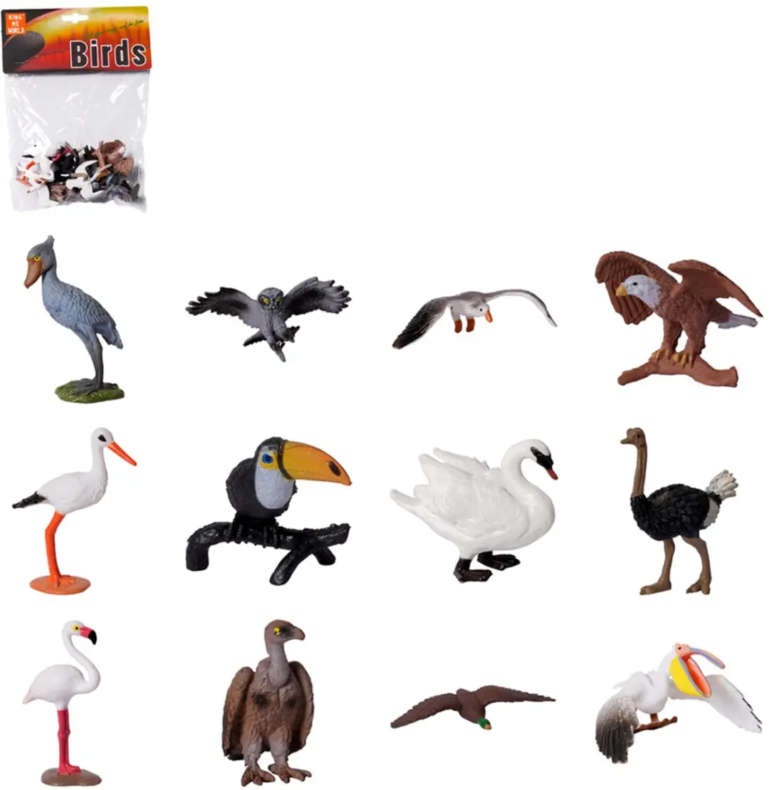PIA Soft Toys Vogels Zak 12 Stuks