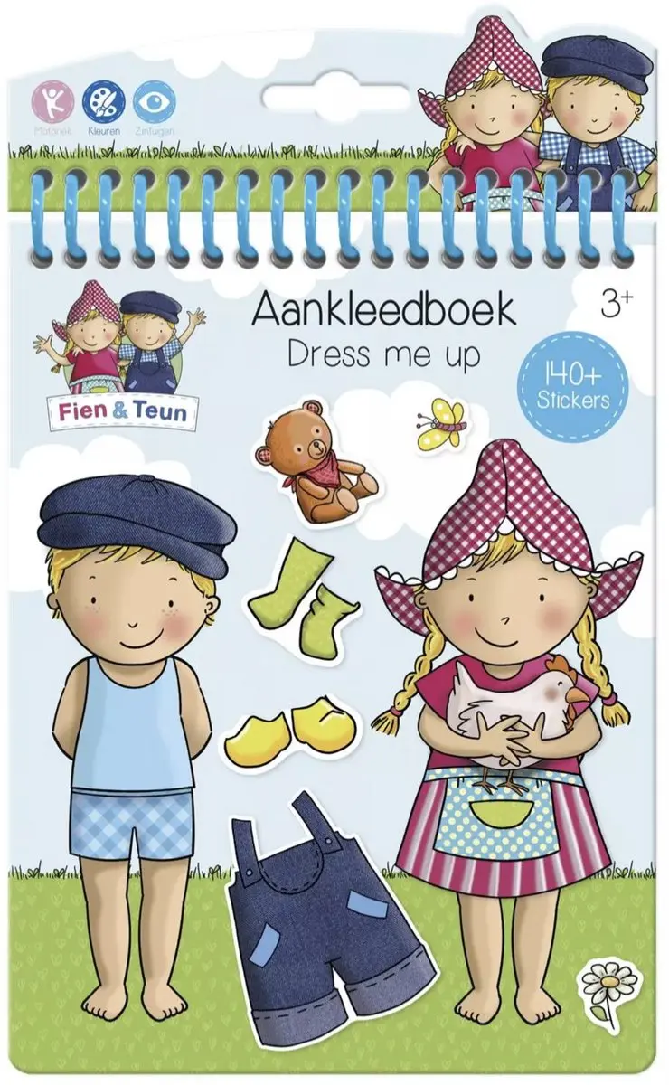 Toi-Toys Fien & Teun Aankleedboek Kleurboek Stickerboek
