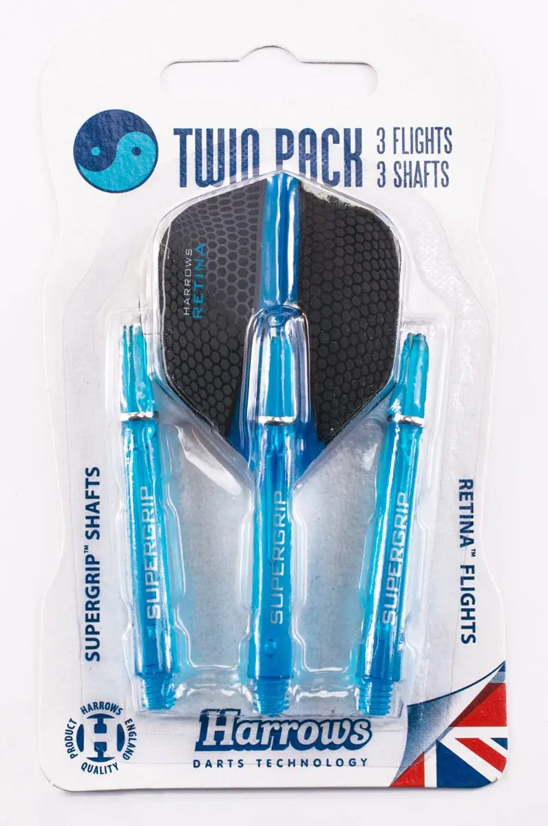 Harrows Supergrip Twin Pack Flight/Shaft - 3 Stuks - Rood - afbeelding 3 van 4