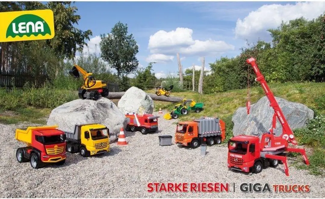 Lena Giga Trucks Kiepwagen 51cm - Rood/Geel