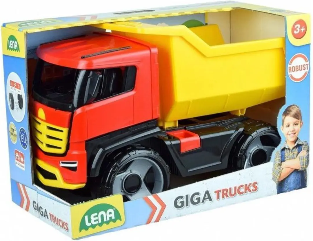 Lena Giga Trucks Kiepwagen 51cm - Rood/Geel