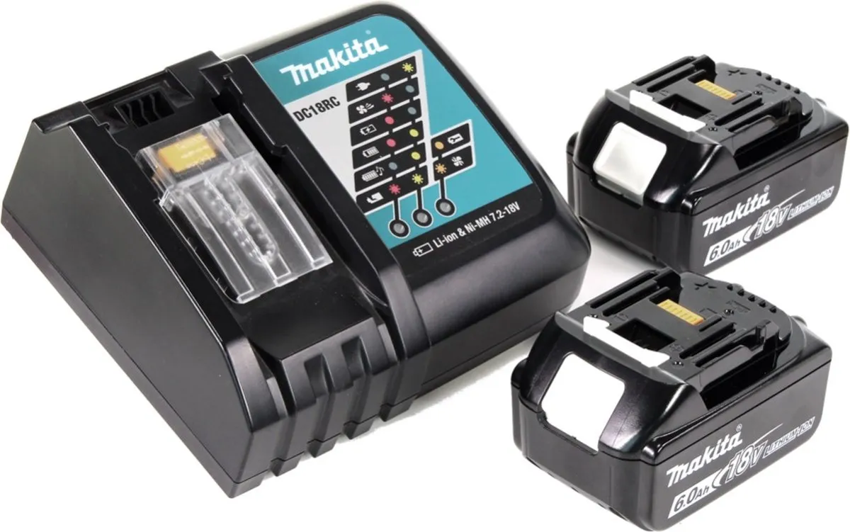 Makita DST 221 RGJ Tacker - 18V - 2x BL1860B 6.0Ah + DC18RC Lader - afbeelding 5 van 5