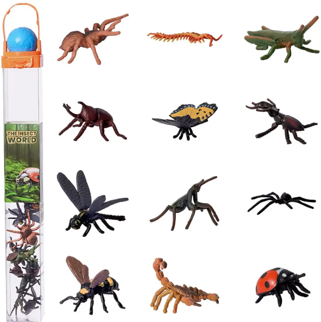 PIA Soft Toys Insecten Speelfiguren - 12 Stuks - Meerkleurig