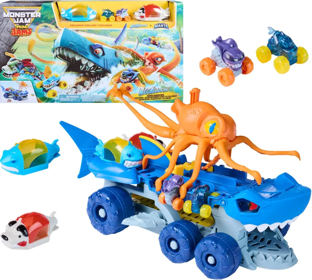Spin Master Monster Jam Mini Jams Megalodon Squid Takedown Speelset
