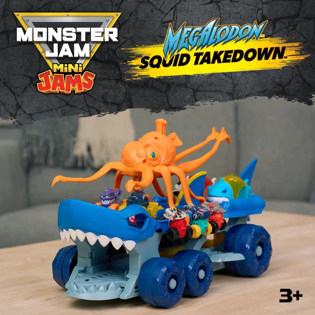 Spin Master Monster Jam Mini Jams Megalodon Squid Takedown Speelset - 6076010 - afbeelding 6 van 6