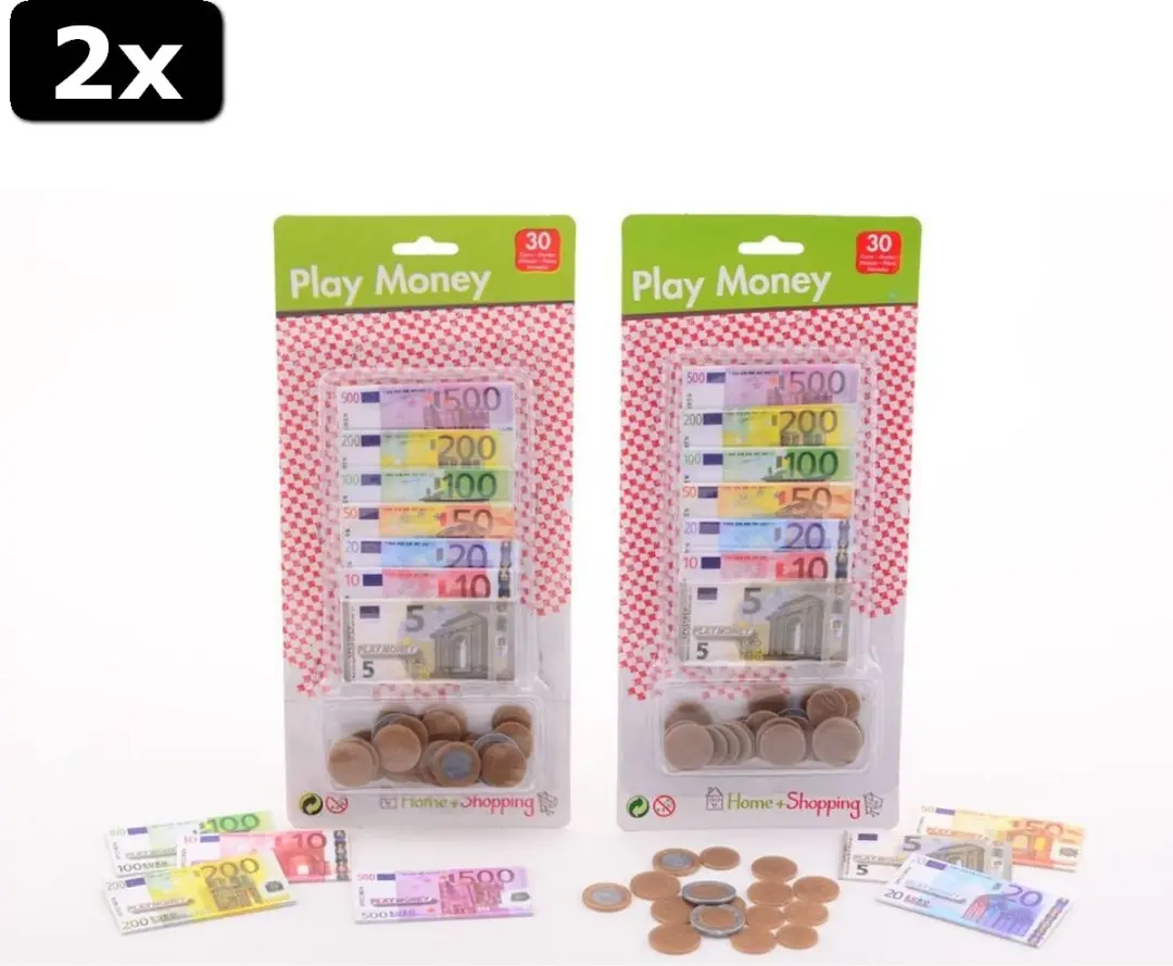 John Toys Speelgoedgeld 30-delig - 2x Multicolor