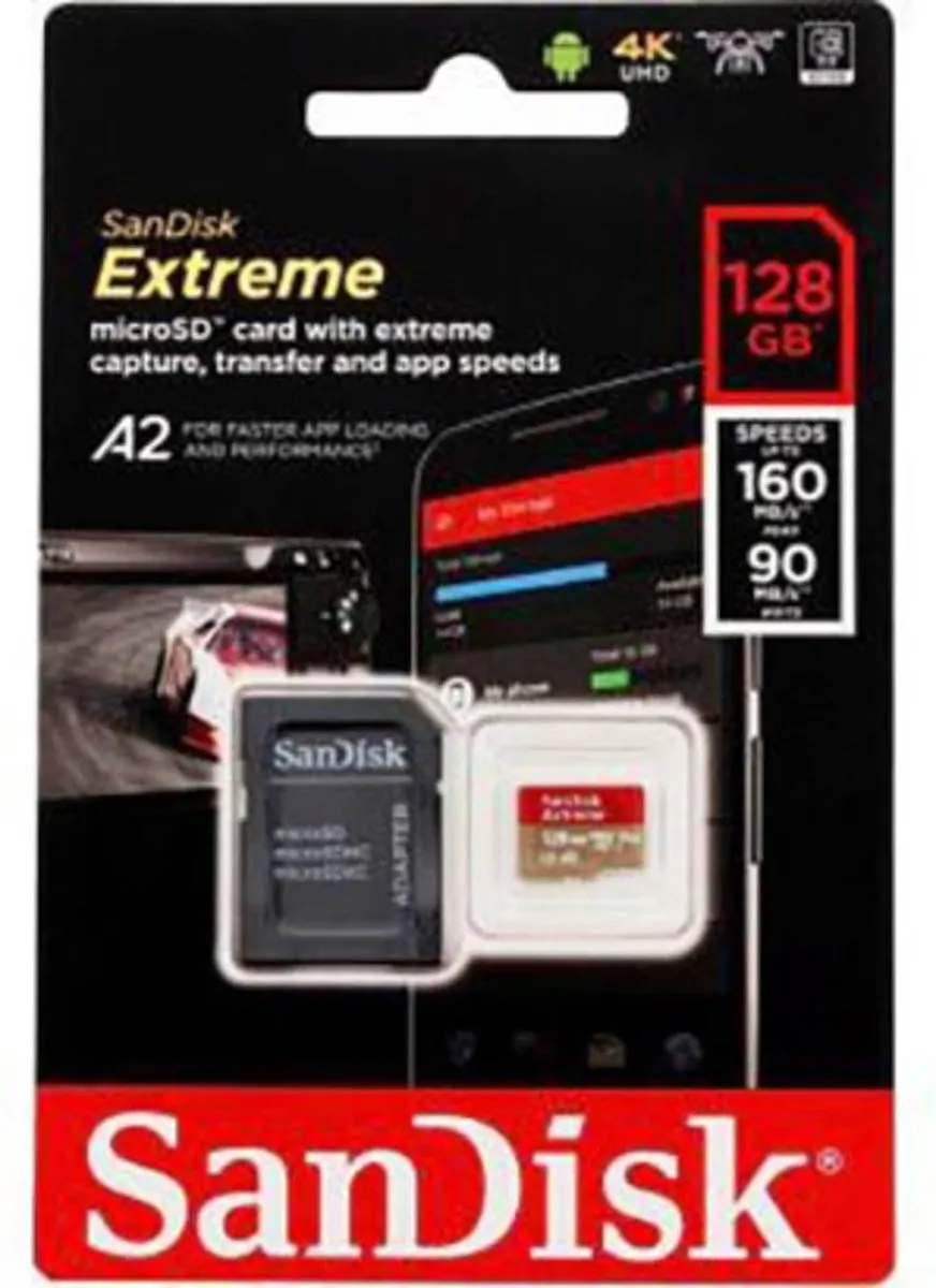 SanDisk Extreme MicroSDXC SDSQXA1-128G-GN6MA 128GB - met adapter - afbeelding 6 van 6