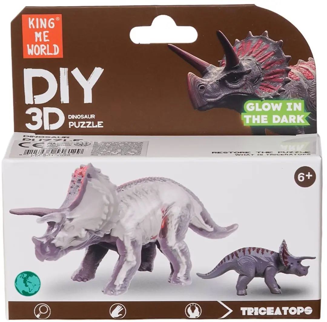 PIA Soft Toys Dino 3D Anatomie Glow-in-the-Dark Speelfiguren - 6 Stuks - afbeelding 6 van 6