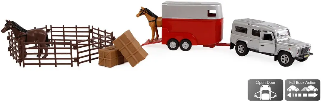 Kids Globe Land Rover met Paardentrailer 520213