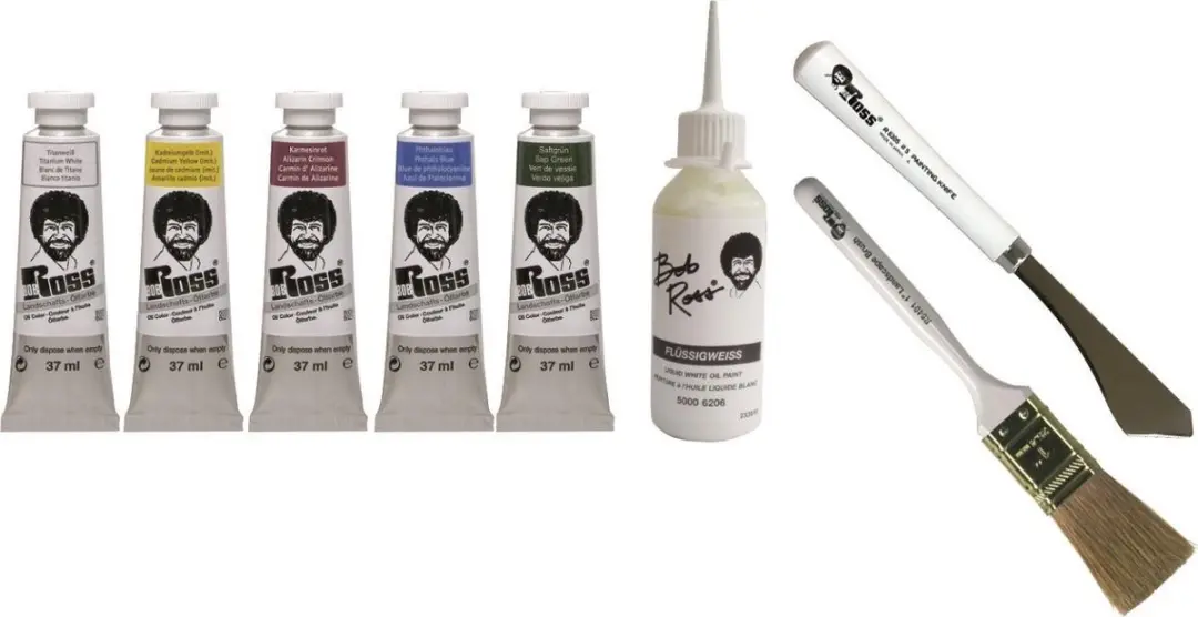 Bob Ross Starterpakket Basic Paint Set - 9-delig - 5 Kleuren