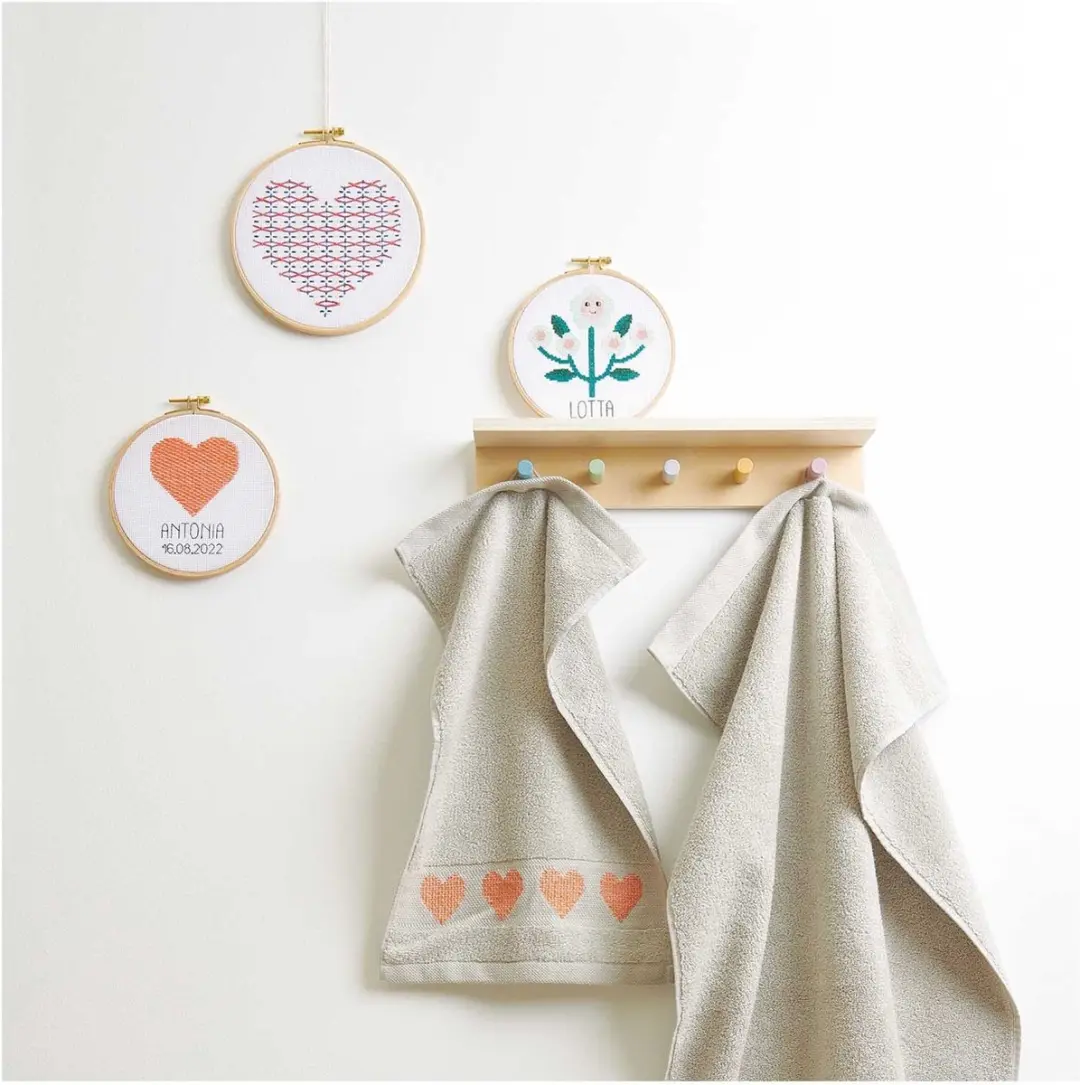 Rico Design Sashiko Borduurpakket Hart 100144