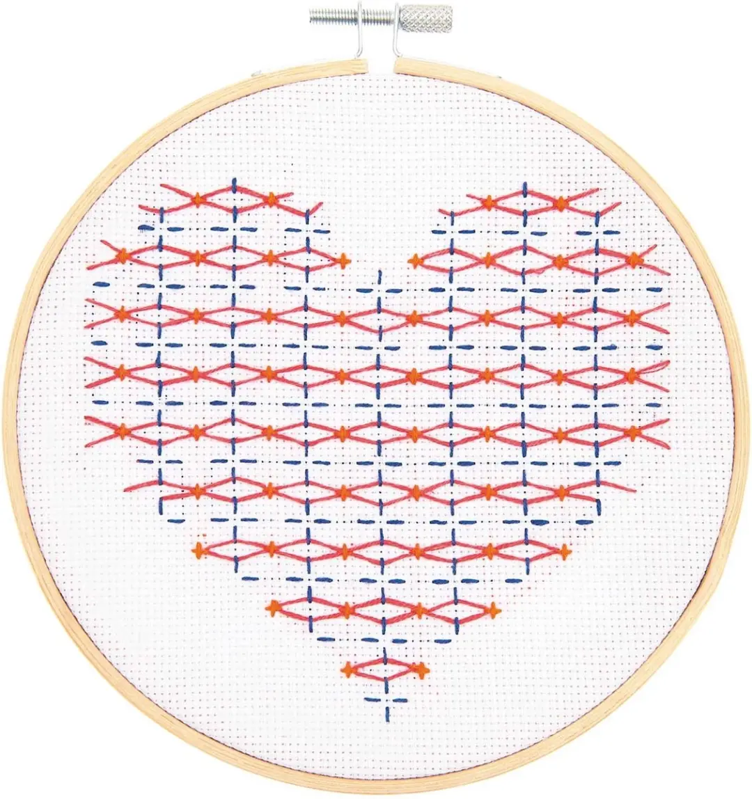 Rico Design Sashiko Borduurpakket Hart 100144