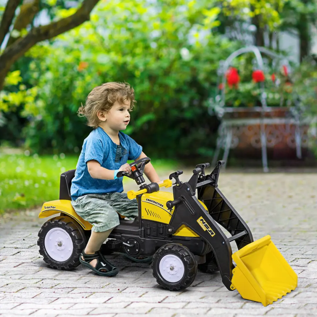 Homcom Kinderrijauto - 114x41x52cm - Zwart/Geel