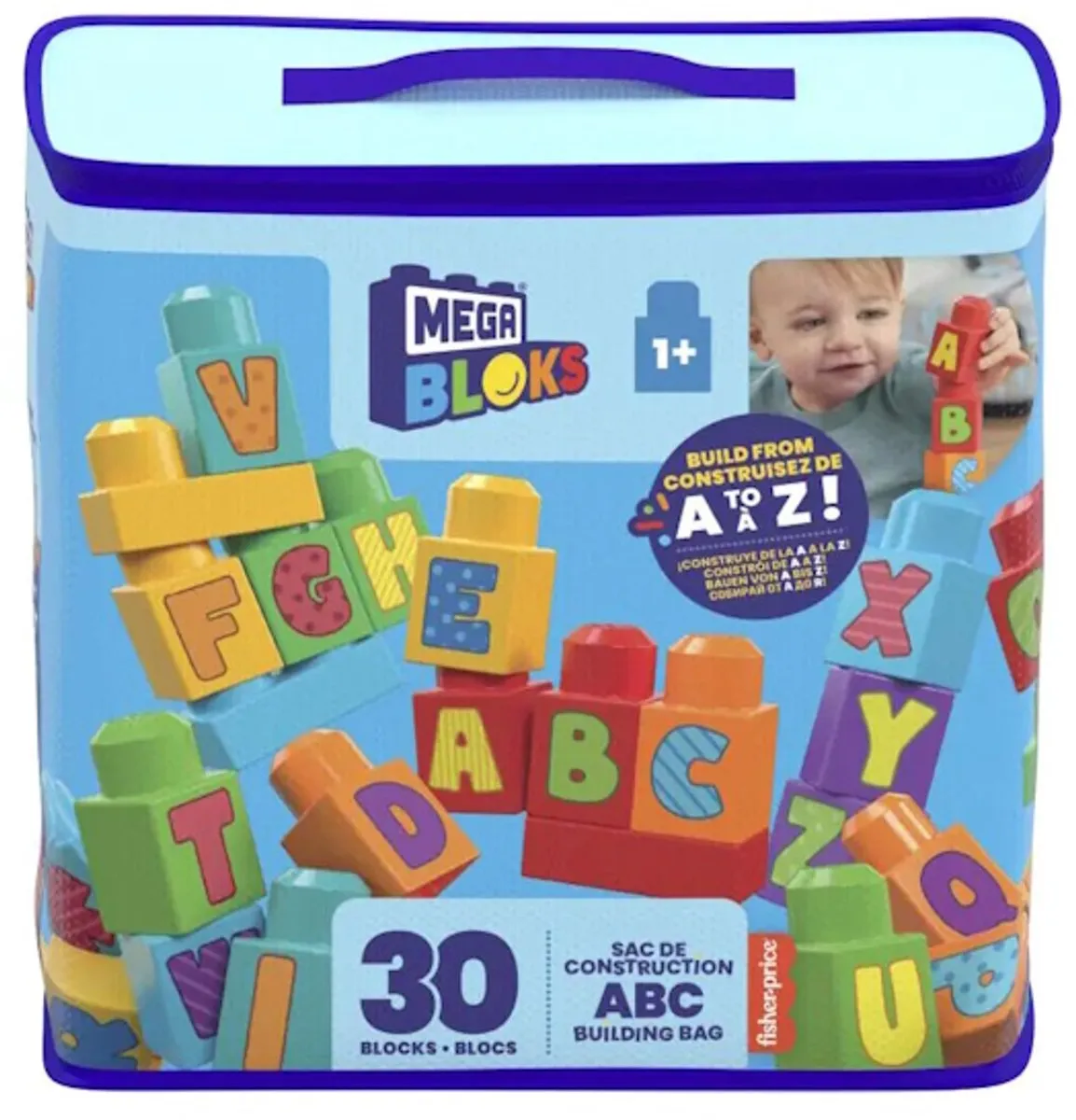 Mattel Mega Bloks ABC Blokken - 30 Stuks - Verschillende Kleuren