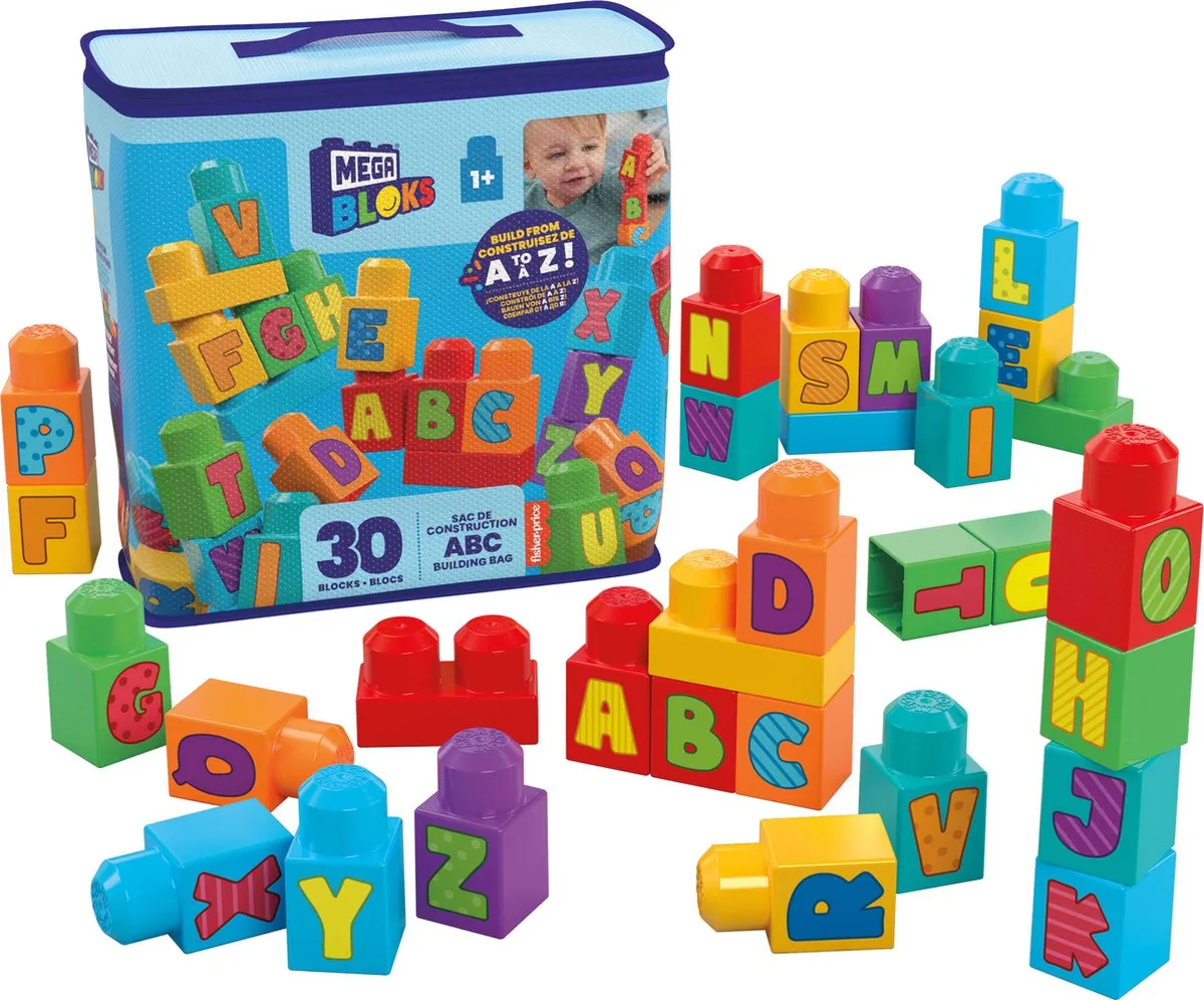 Mattel Mega Bloks ABC Blokken - 30 Stuks - Verschillende Kleuren