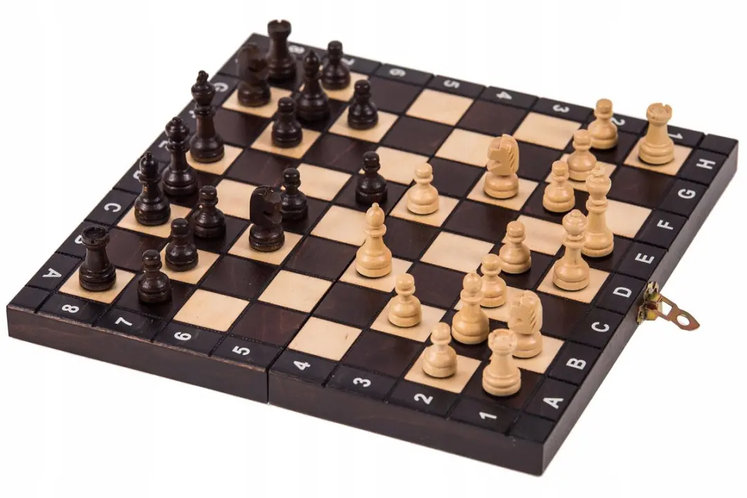 Square Enix LION Mini 3-in-1 Houten Spel - Schaak/Dammen/Backgammon 26,5cm