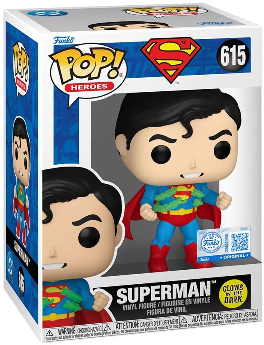 Funko Pop Heroes Superman Gloeit in het donker - Blauw/Rood