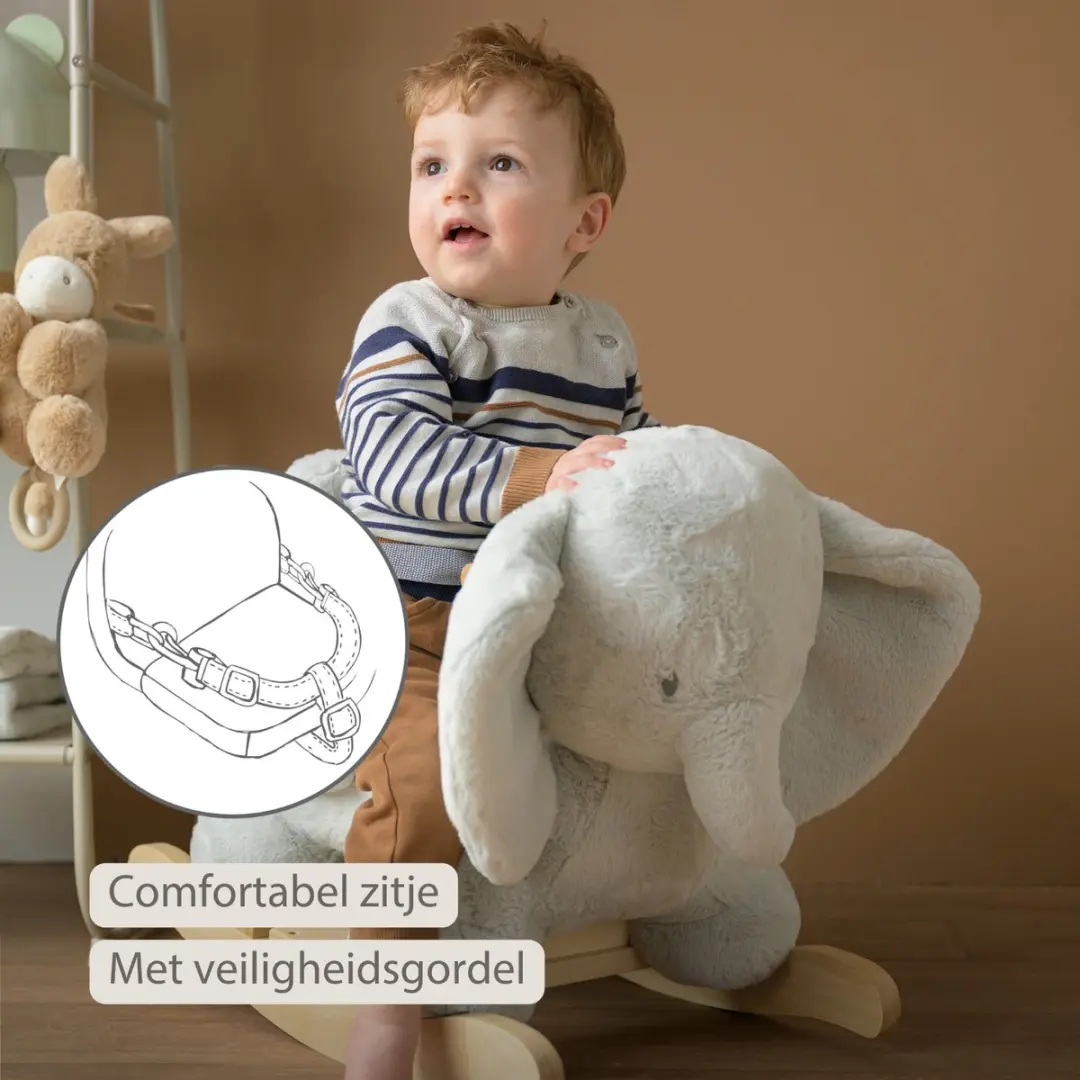 Nattou LouLou Hobbelpaard Olifant 60cm - Lindegroen