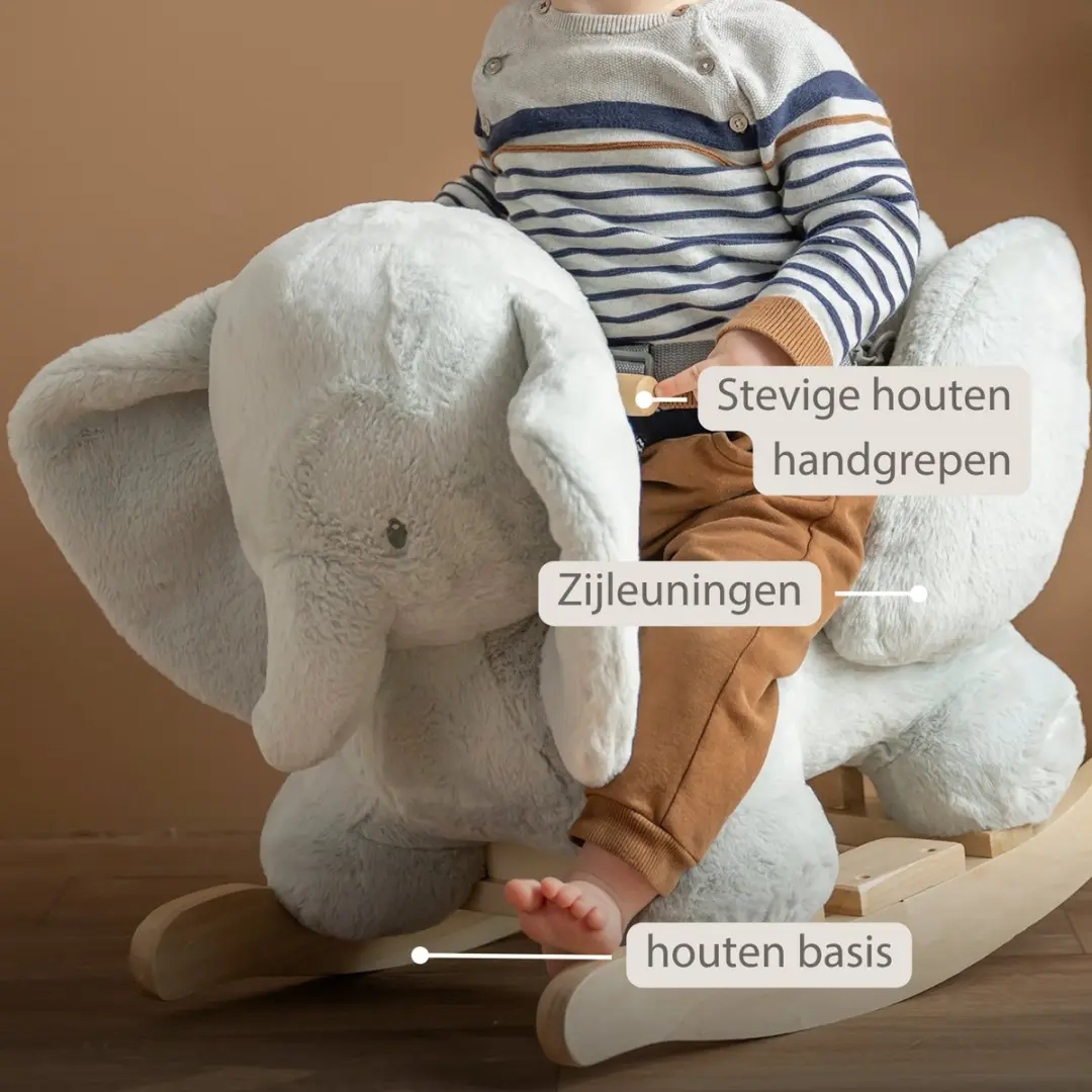 Nattou LouLou Hobbelpaard Olifant 60cm - Lindegroen