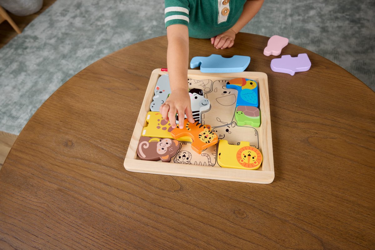 Mattel houten dierenpuzzel van Fisher-Price - educatief speelgoed.