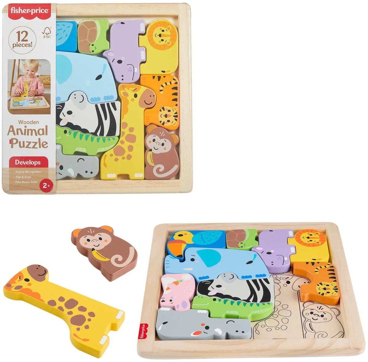 Fisher-Price Houten Dierenpuzzel - Multicolor - afbeelding 6 van 6