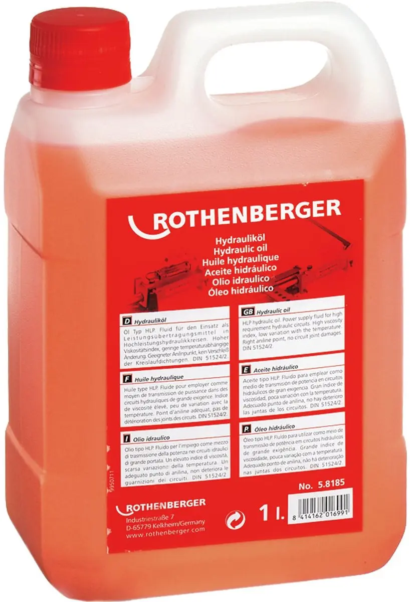 ROTHENBERGER Hydrauliekolie HLP 22, 1l, in kunststof fles
