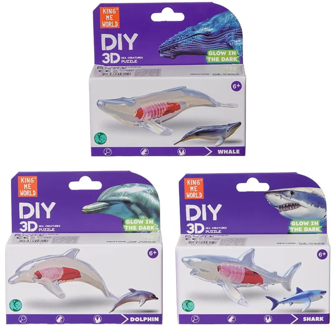 PIA Soft Toys Zeedieren 3D Anatomie Glow-in-the-Dark
