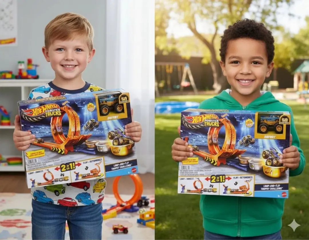 Hot Wheels Monster Truck Bigfoot 50 Jaar Loop & Trofee Springset