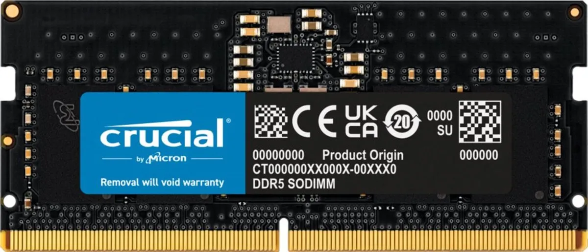 Crucial CT8G48C40S5 Laptopgeheugen 8GB DDR5 SODIMM 4800MHz