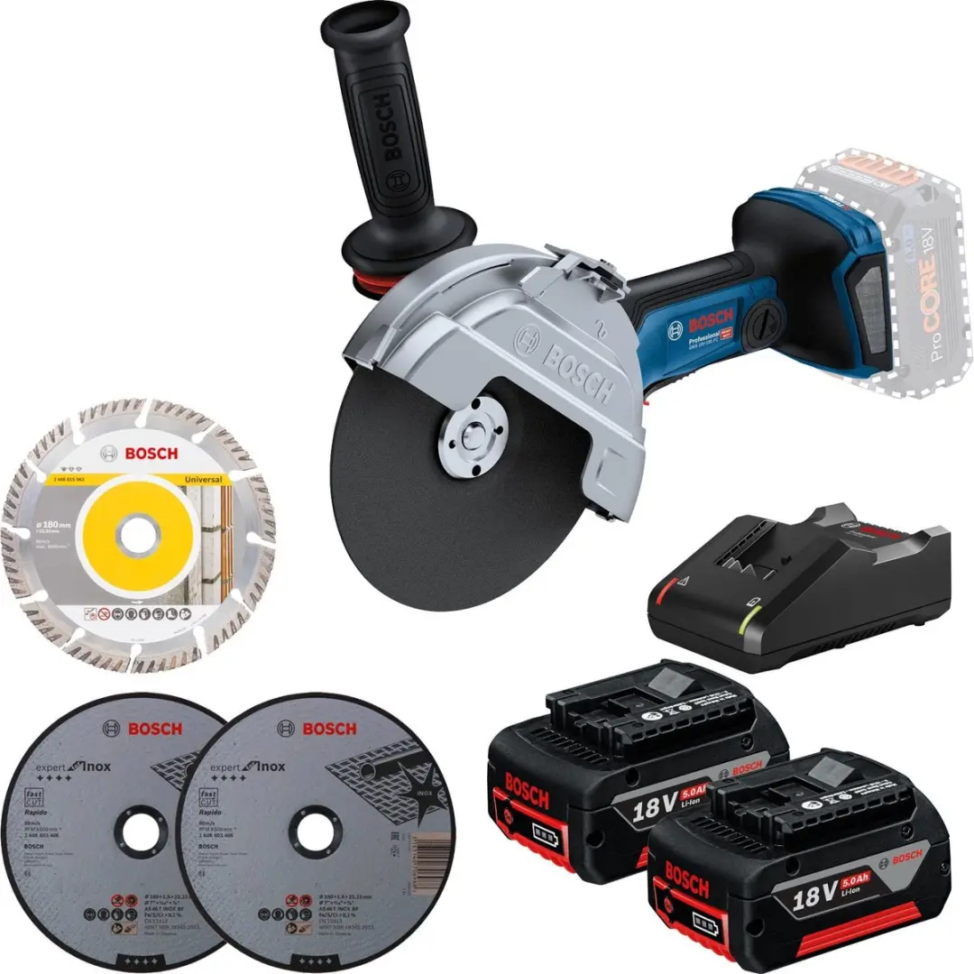 Bosch Accu-haakse slijper GWS 18V-180 PC