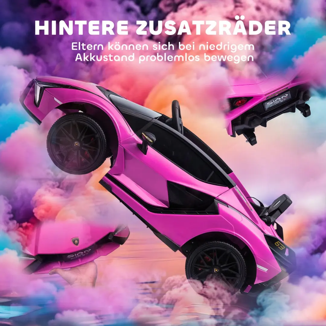 Homcom Rijauto Kunststof Roze 108x62x40cm - 1 Accu