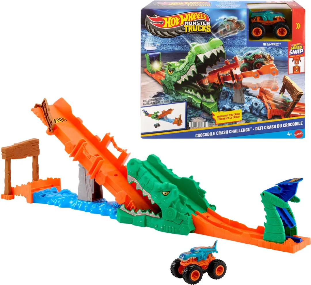 Hot Wheels Monstertrucks Krokodil Crash-Uitdaging JJN45
