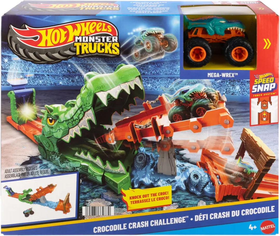 Hot Wheels Monstertrucks Krokodil Crash-Uitdaging JJN45 - Meerkleurig