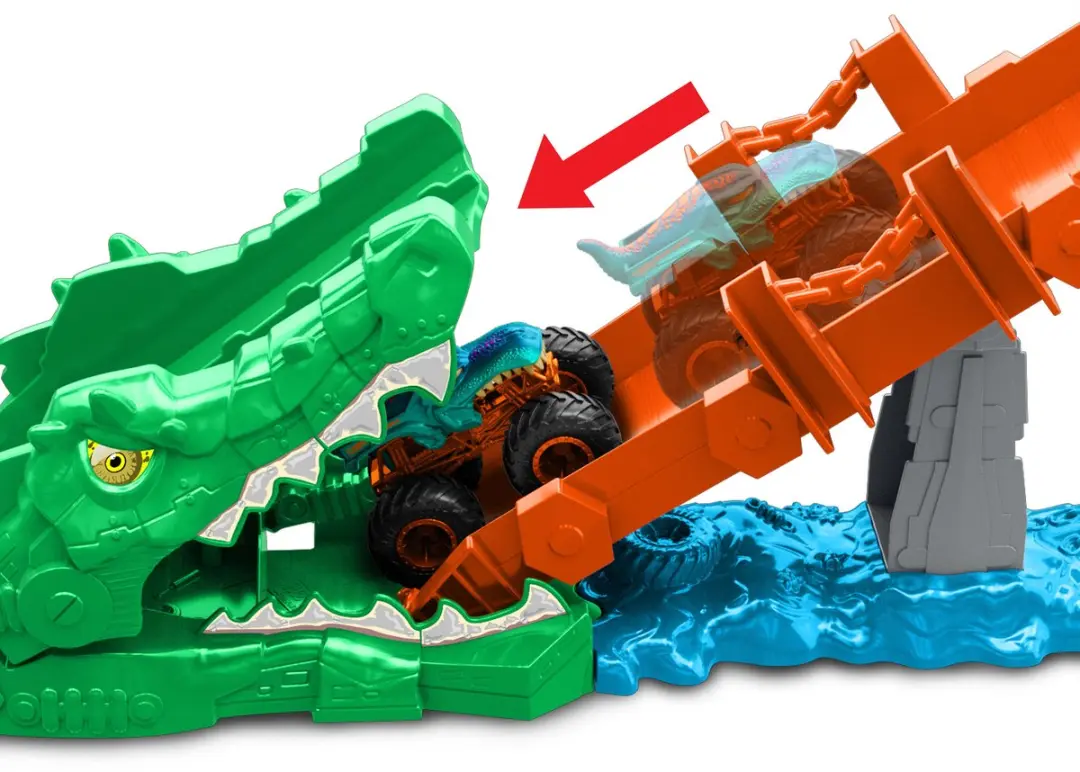 Hot Wheels Monstertrucks Krokodil Crash-Uitdaging JJN45 - Meerkleurig - afbeelding 6 van 6