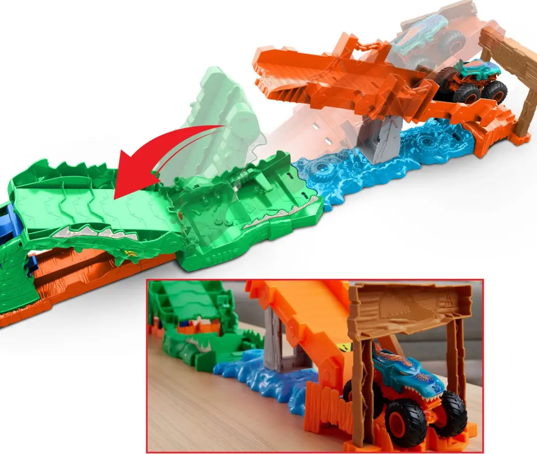 Hot Wheels Monstertrucks Krokodil Crash-Uitdaging JJN45 - Meerkleurig