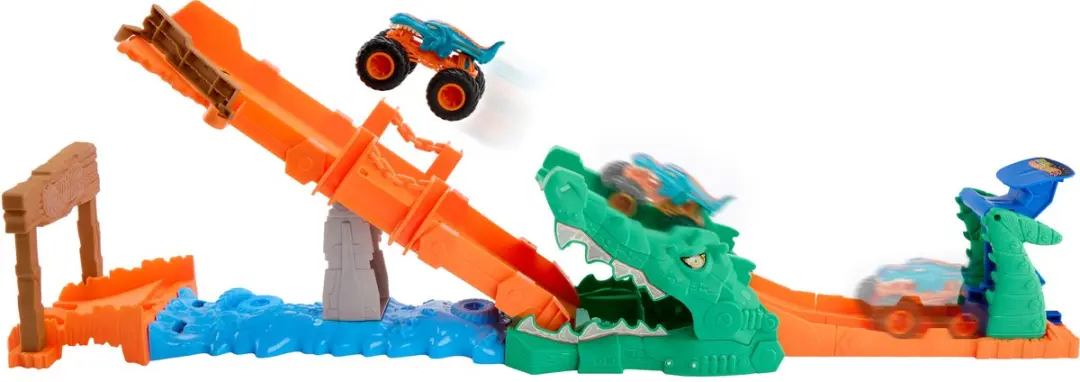 Hot Wheels Monstertrucks Krokodil Crash-Uitdaging JJN45 - Meerkleurig