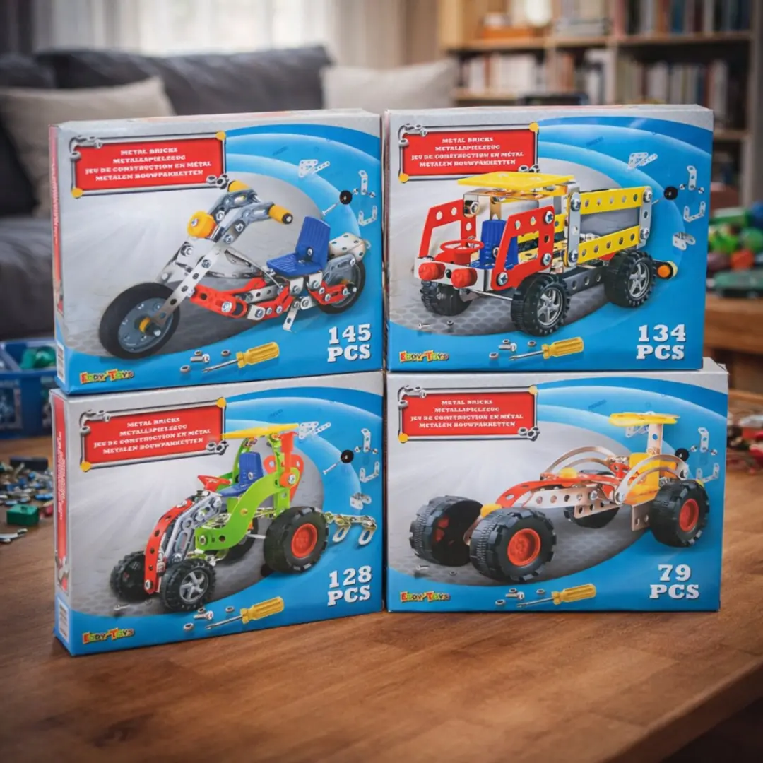Eddy Toys Metalen Bouwpakket 100 Stuks - Constructiespeelgoed Metaal