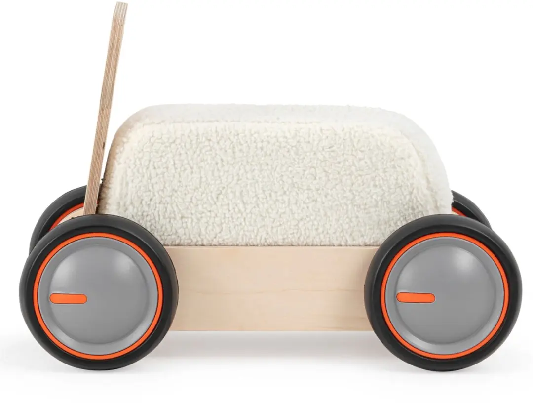 Mamatoyz Houten Loopwagen Koe - Hout naturel - 4 Wielen