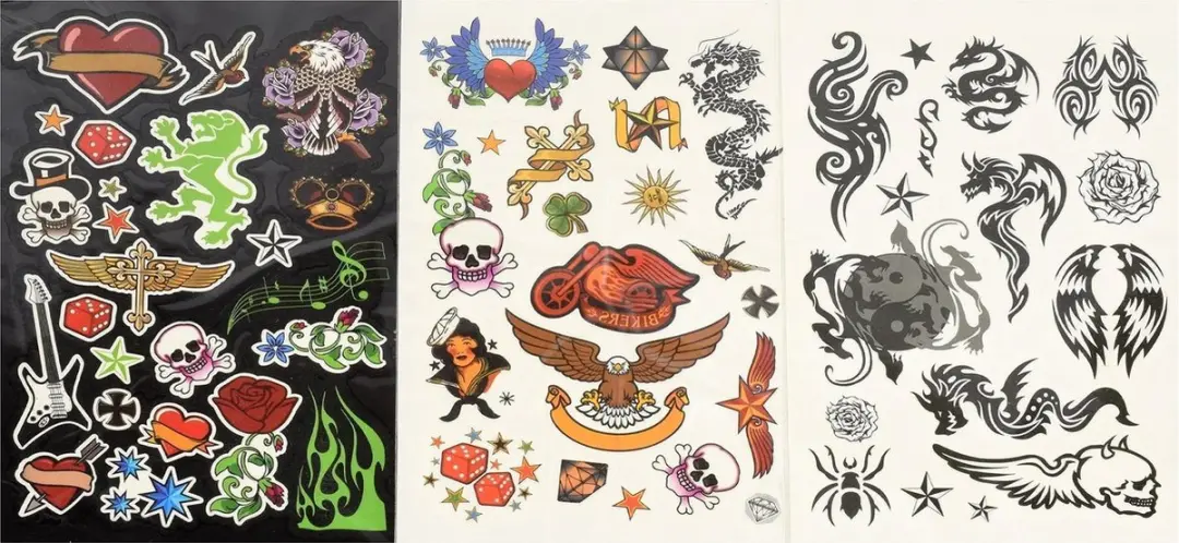 Toi-Toys Tattoostickers Glow in the Dark - 3 Paar - Blauw