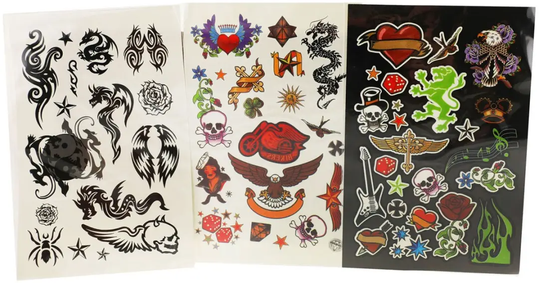 Toi-Toys Tattoostickers Glow in the Dark - 3 Paar - Blauw