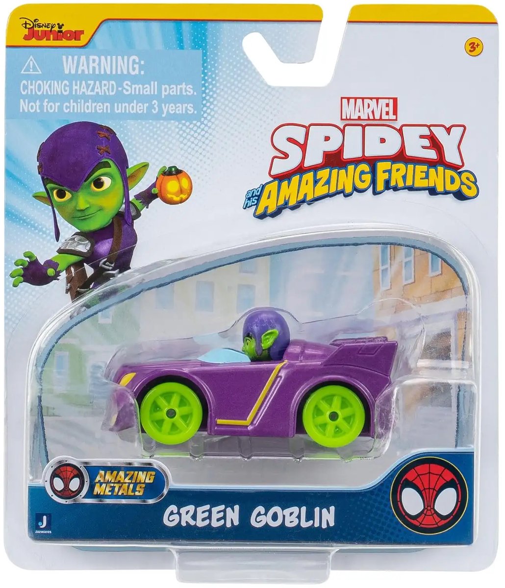 Hasbro Spidey Amazing Friends Green Goblin voertuig - Amazing Metals - 8 cm