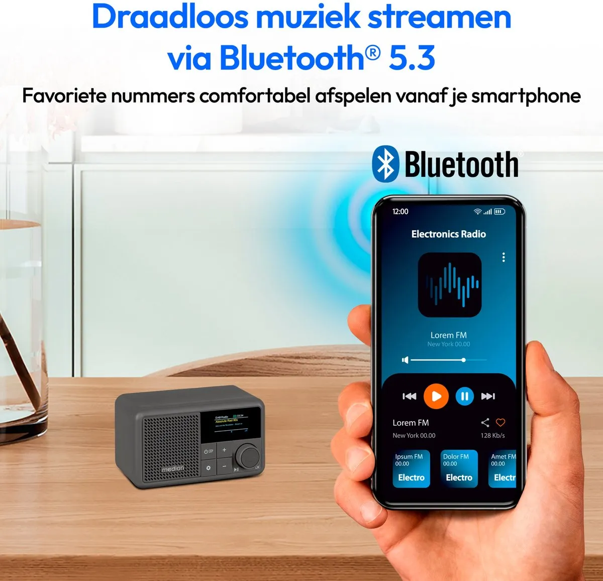 Medion MD44822 Draagbare DAB+ Radio - Grijs - afbeelding 3 van 6