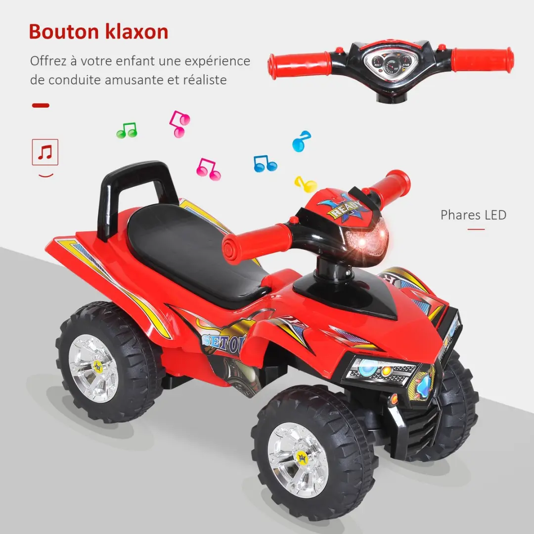 Homcom Kinderschuifauto - 60x38x42cm - Rood