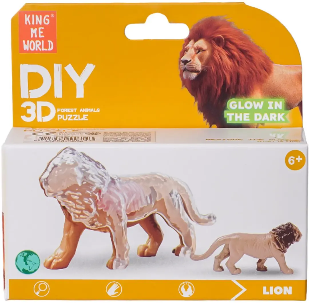 PIA Soft Toys Wilde Dieren 3D Anatomie Glow-in-the-Dark Speelfiguren - 24 Stuks