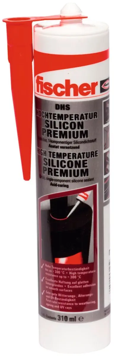 Fischer DHS 310ml Hoogtemperatuursiliconen - Rood