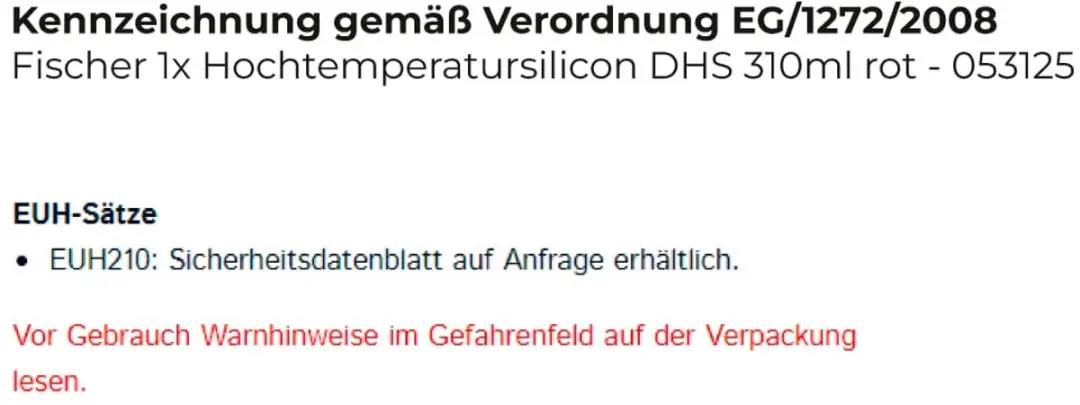 Fischer DHS 310ml Hoogtemperatuursiliconen