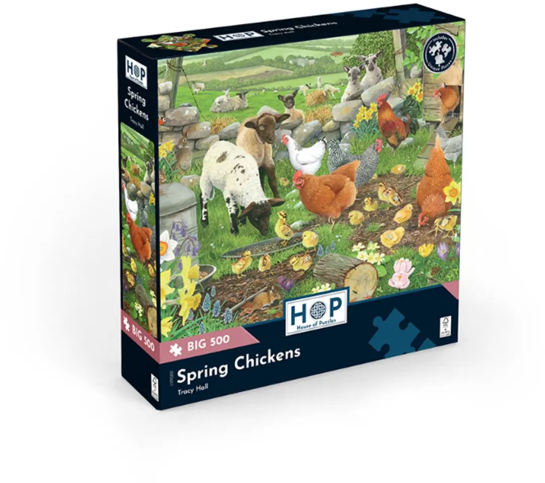 House of Puzzles Legpuzzel 500 XL - Kippen & Dieren - Meerkleurig