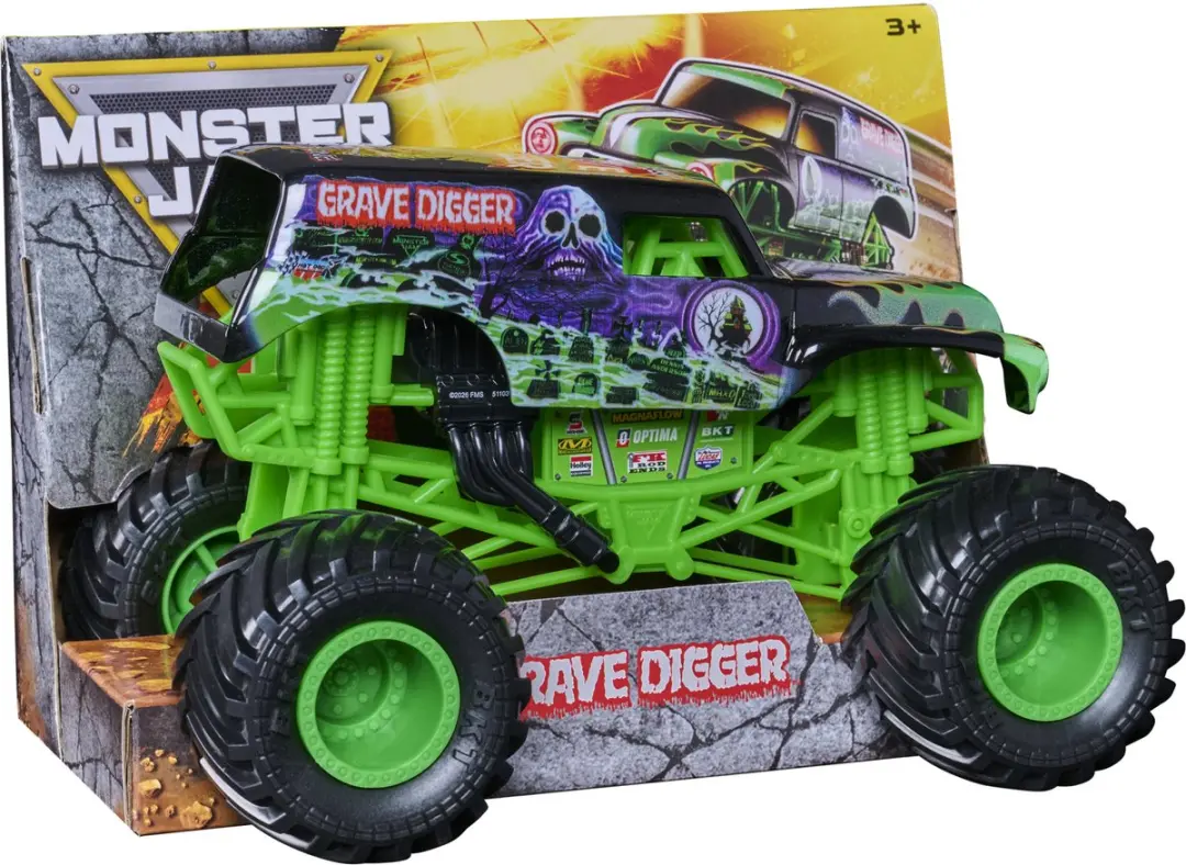 Spin Master Monster Jam Grave Digger 1:24 Metalen Voertuig - Groen/Zwart